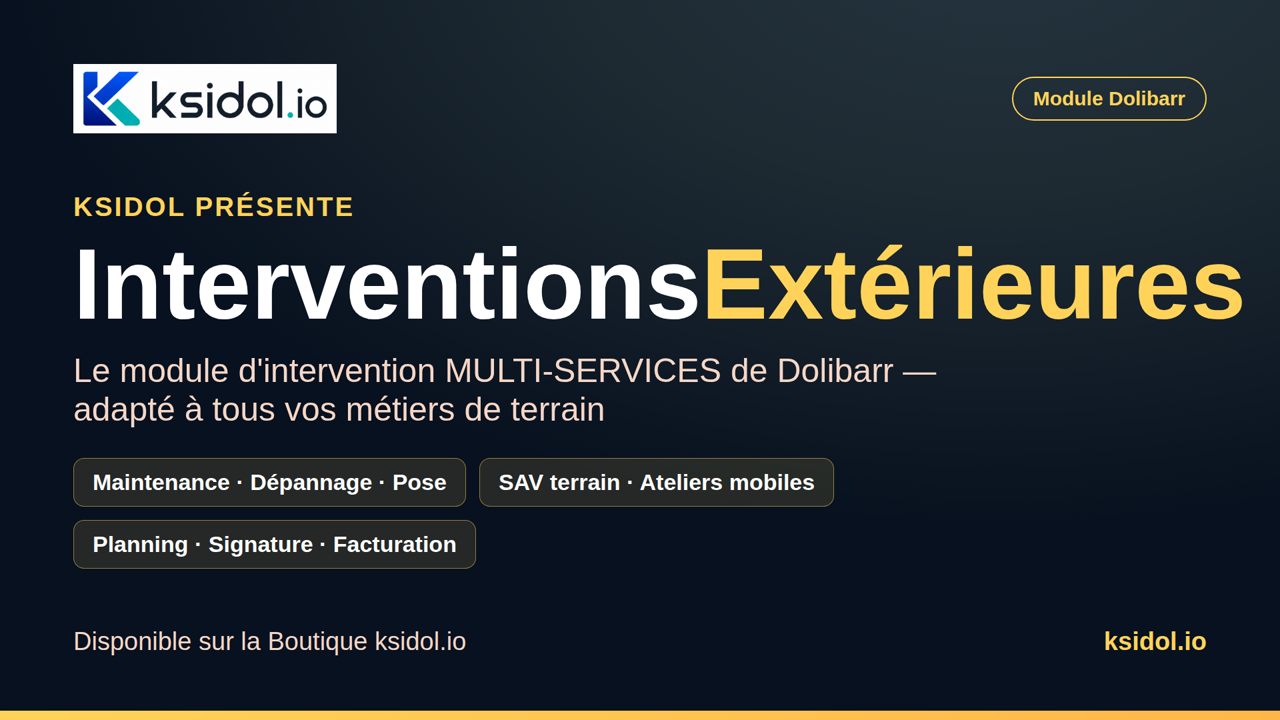Capture du module Dolibarr Module Interventions Extérieures Dolibarr - Interventions sur site multi-services par KSIDol pour entreprises et intégrateurs - operations