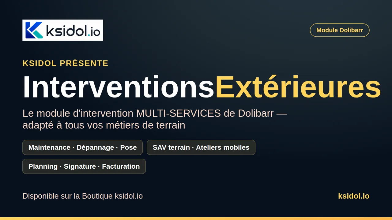 Capture du module Dolibarr Module Interventions Extérieures pour Dolibarr par KSIDol pour entreprises et intégrateurs - operations