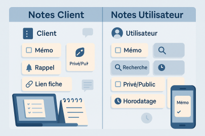 Screenshot of the Dolibarr module Customer/User Notes by KSIDol for companies and integrators - operations