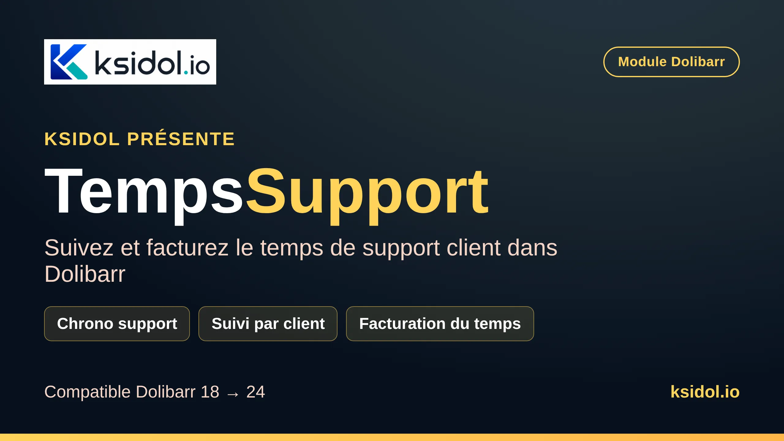 Capture du module Dolibarr Module Temps de support Dolibarr - facturation | KSIDol par KSIDol pour entreprises et intégrateurs - operations